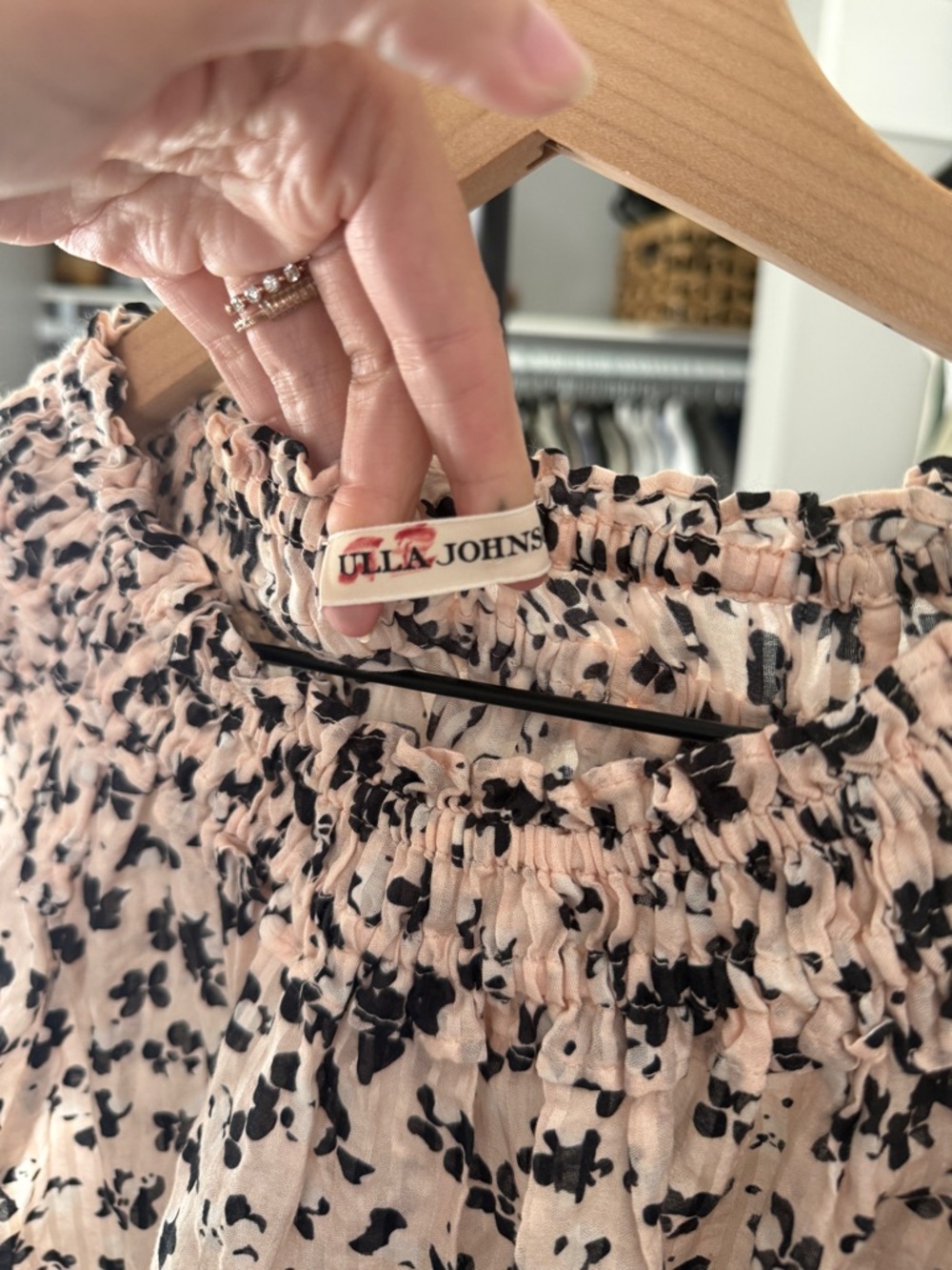 Ulla Johnson Cream Blouse with Black Floral Print - Picture 7 of 7